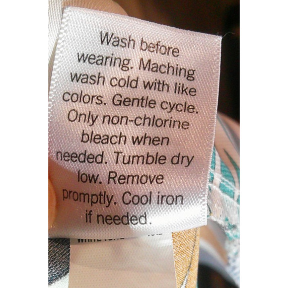 Nine West Wrap Silky Blouse Women's XXL Navy Blue Cream Side Tie Kimono Style - Picture 11 of 11